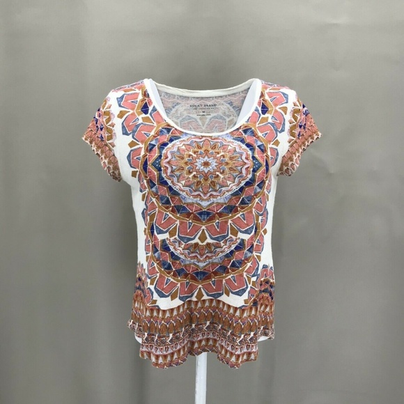 Lucky Brand Tops - Lucky Brand Geometric Print Short Sleeve Top Sz M